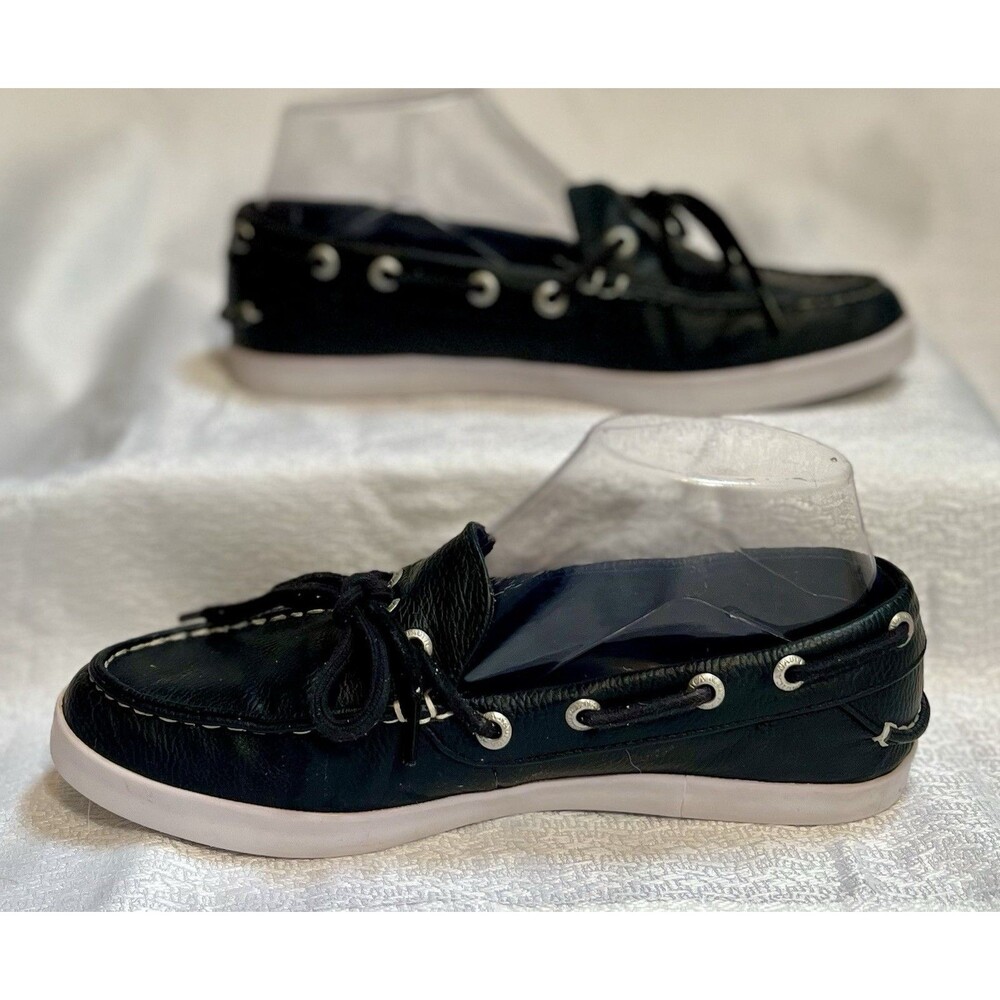 Nautica Mondrian Vegan Boat Shoe Womens 6.5 Navy Blue Preppy Nautical Coastal - Picture 2 of 7